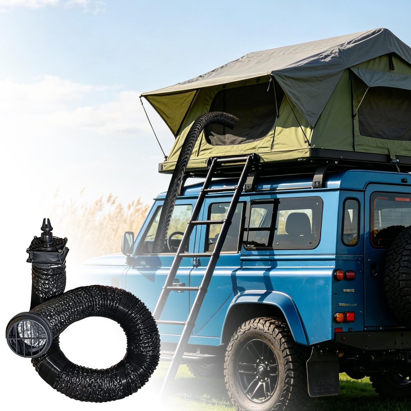 Prolunga per Bocchette di Ventilazione Auto Adattatore Pieghevole per | Tubo Flessibile per Bocchetta Ventilazione Auto per Camper SUV Furgone Sedile Posteriore Tenda Esterno