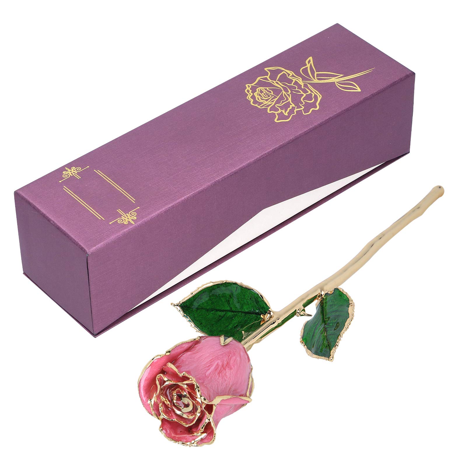 Amazon｜Generic 24K ゴールドメッキの本物のバラの花飾り。母の日や
