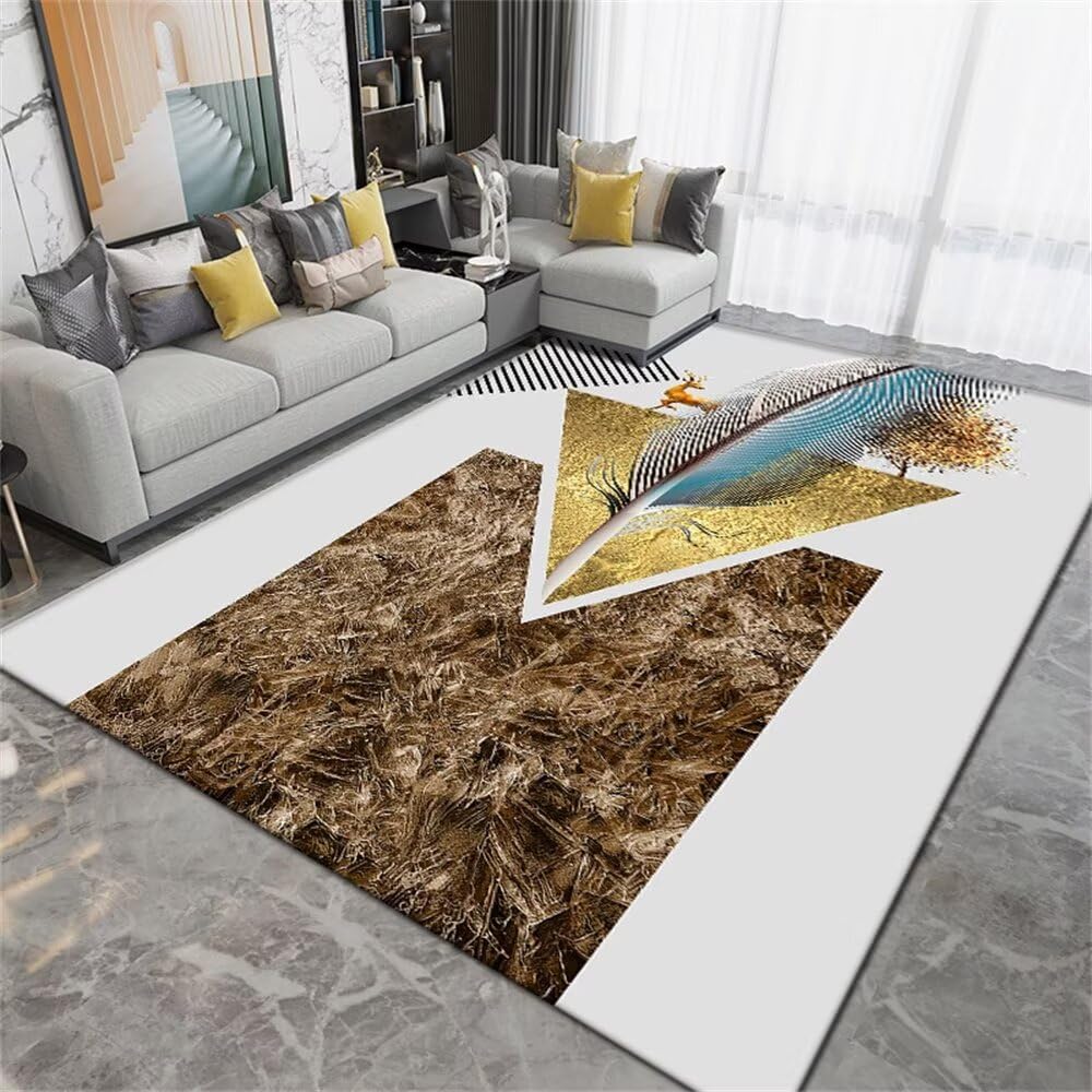 Tapis pour chambre 140x180cm gris avec circuit de route et plumes