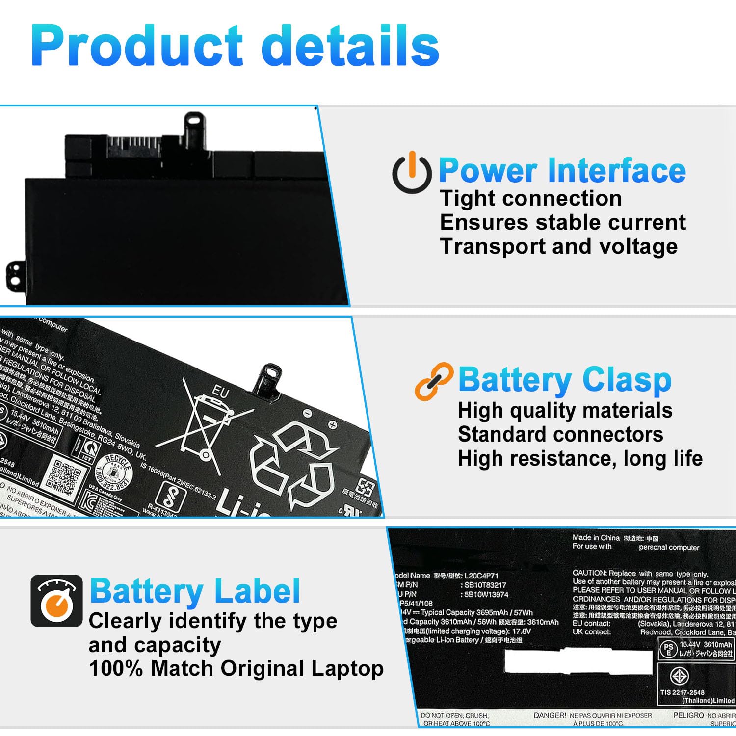Amazon.com: BOWEIRUI L20C4P71 L20M4P71 Battery Replacement for