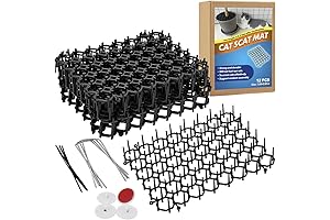 12 Pack Cat Prevention Spikes Deterrent Mat: Ultimate Cat Repellent for Indoor Furniture and OutdoorGardens