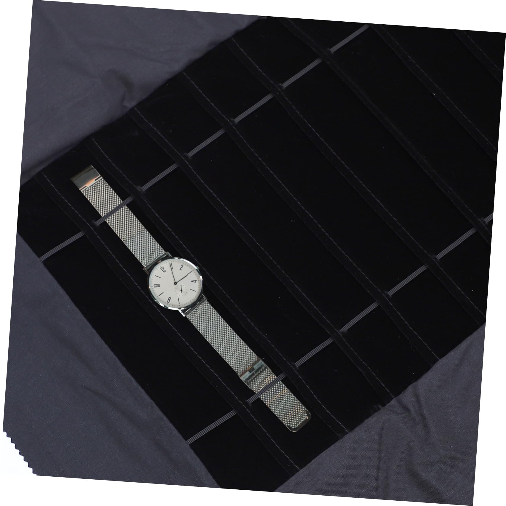 SOIMISS Bolsa para Reloj de Franela Negra, 1 Pieza, Compacta