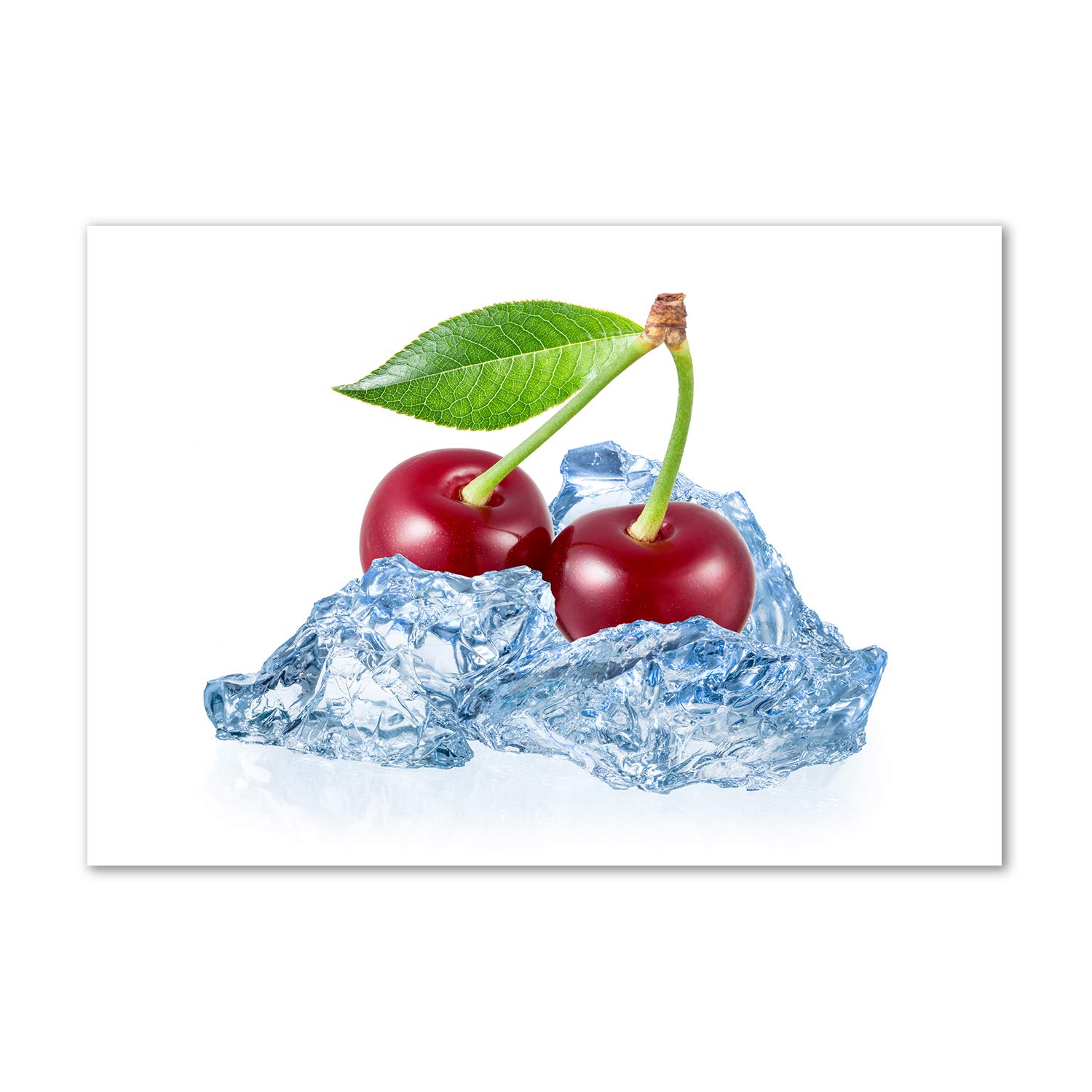 Tableau en verre acrylique Rojo Cereza con Hielo décoratif moderne