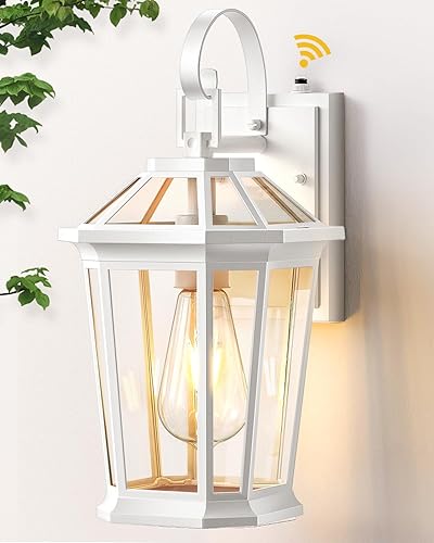 VIANIS Luces de porche para exteriores, montaje en pared, lámpara exterior del atardecer al amanecer para casa, 100% aluminio antioxidante,