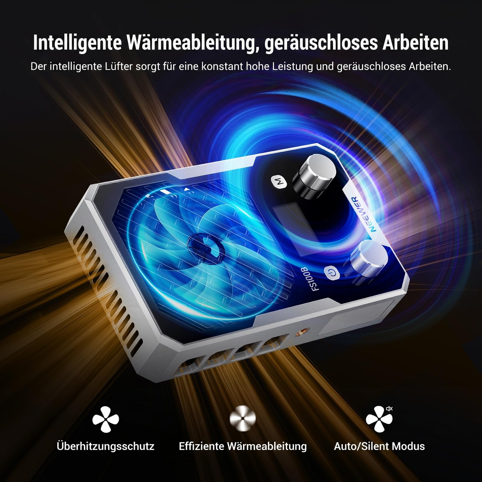 NEEWER 100W ultrakompaktes LED Videolicht mit App und Panel Steuerung, bi farbige COB Videoleuchte im Taschenformat mit konstanter Lichtleistung, 4 Dimmkurven, 2700K–6500K, CRI 96+, FS100B