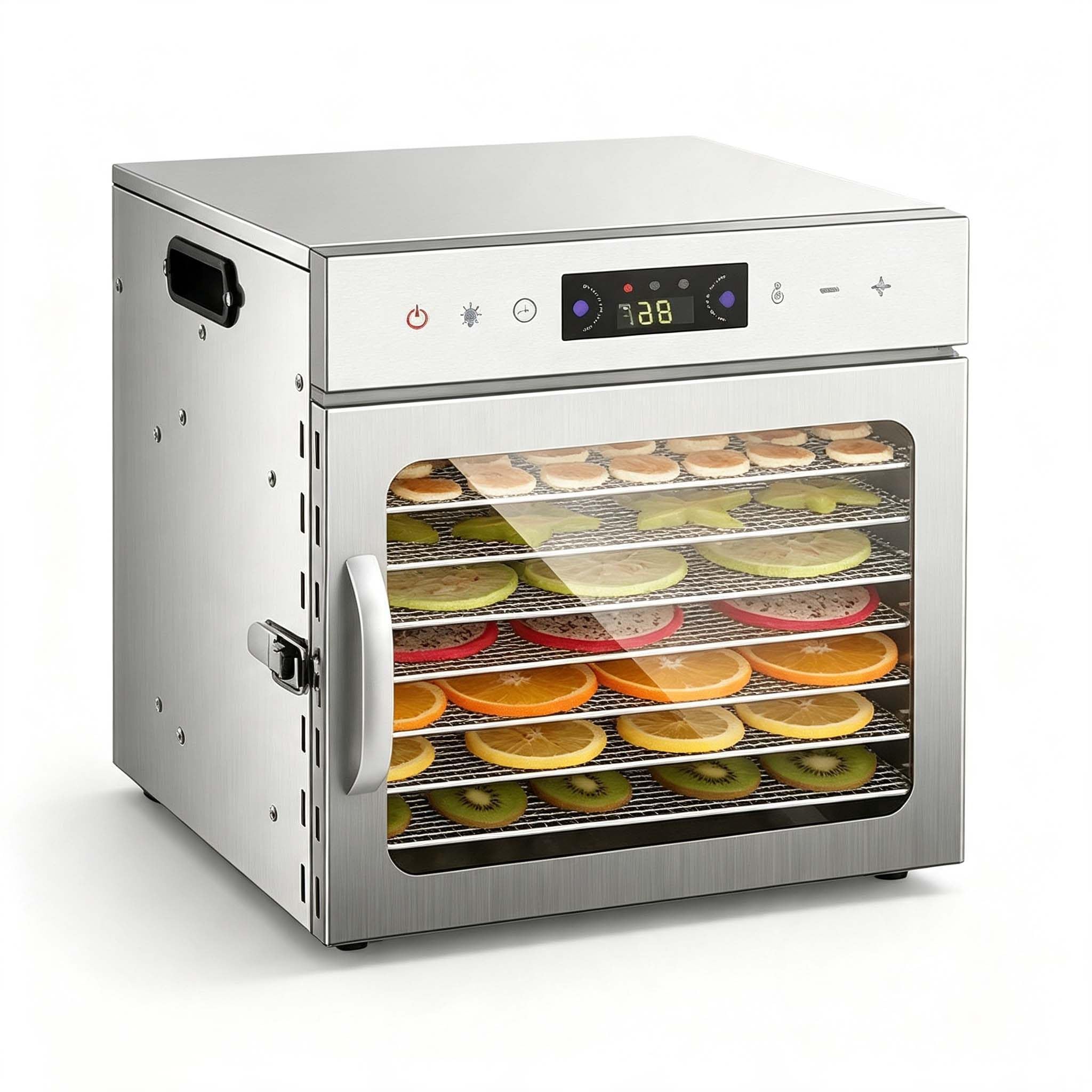 Disidratatore in Acciaio Inox con Opzioni Vassoi Multipli 400W-8-Tier
