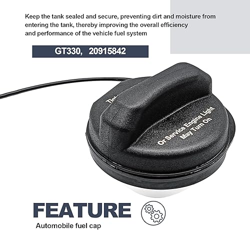 Miniatura 7 de Tapa del tanque de gasolina  Tapa de llenado de combustible con correa GT330, 20915842 Compatible con Chevy Silverado1500 3500 2500 Avalanche