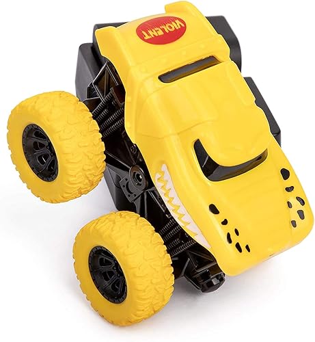 Miniatura 7 de Juego de 2 camiones para niños con motor de fricción con rampa giratoria de 360 grados para inercia todoterreno para niños y niñas