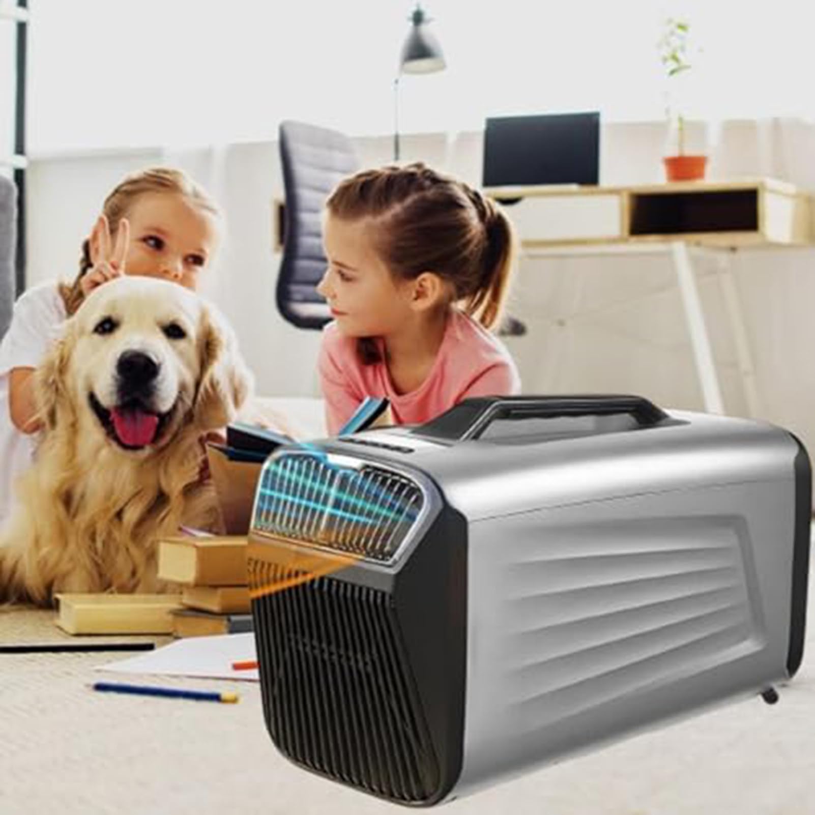NzEupno Outdoor Portable Camping Air Conditioner for Tent, 400W Quiet Air Conditioning for Truck RV Van and Car Cooling, Small Indoor AC for Garage and Pet Grey-12V/220V