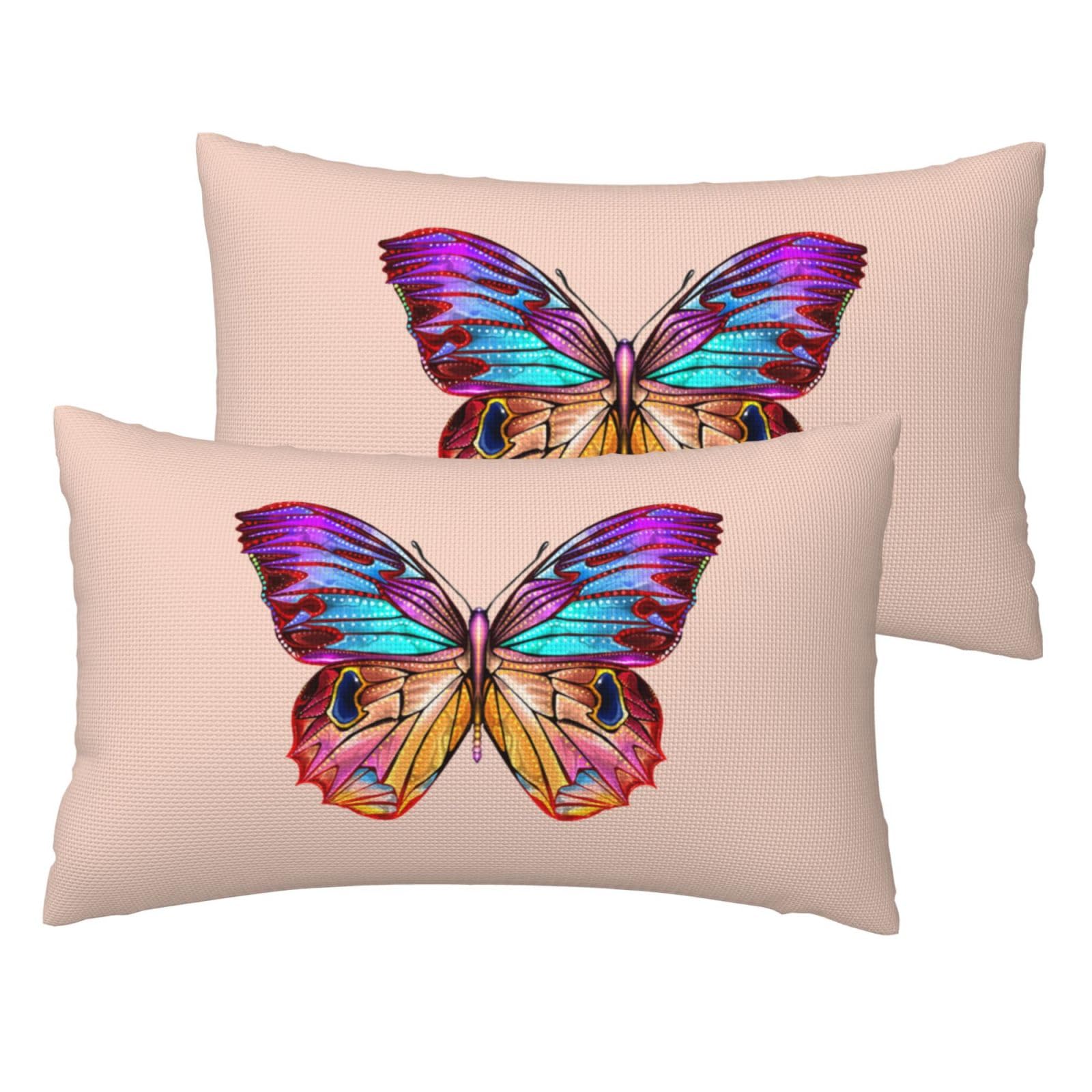 Taie d'oreiller imprimé papillon pour décoration salon et chambre