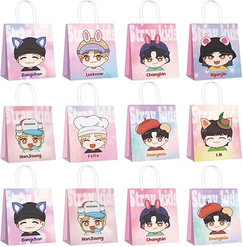 12 bolsas de regalo para niños callejeros, bolsas de papel para niños callejeros, para suministros de decoración de fiesta de cumpleaños de