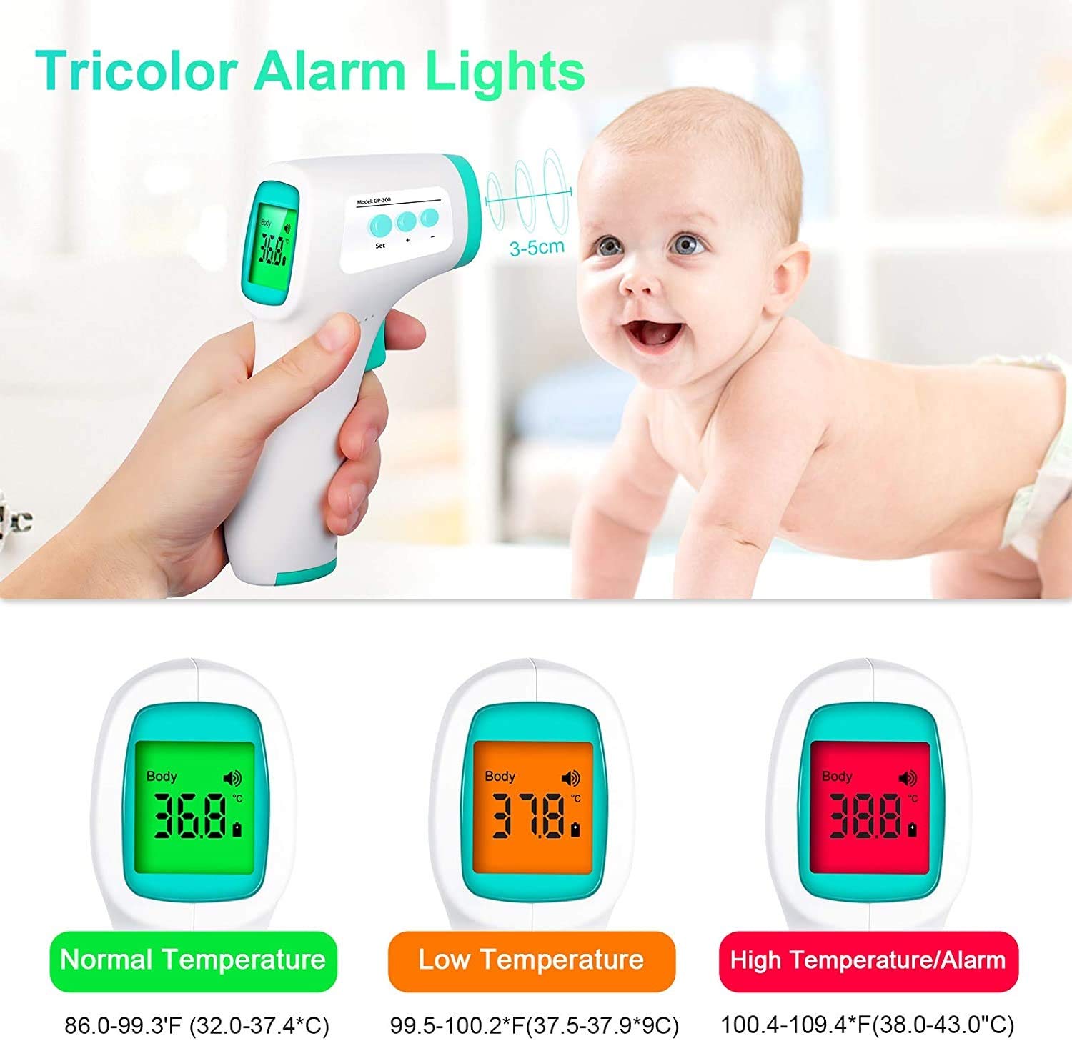 Virolizer Infrared Digital Non Contact Thermometer - High Precision, White - Image 3