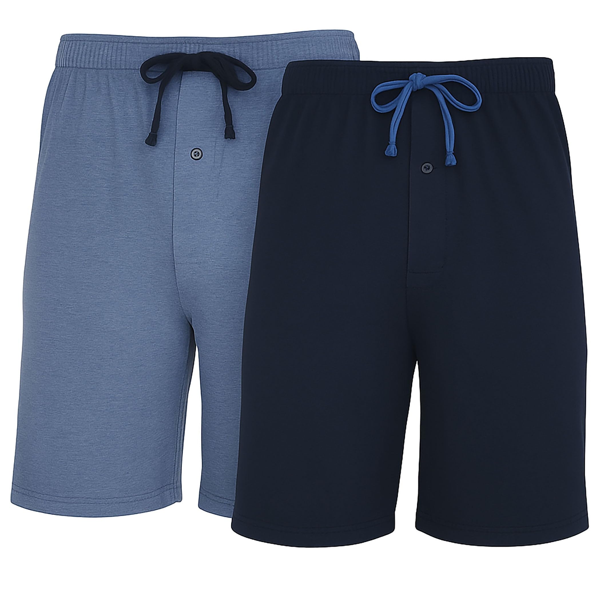 Hanes Men`s Jersey Lounge Drawstring Shorts with Logo Waistband 2-Pack