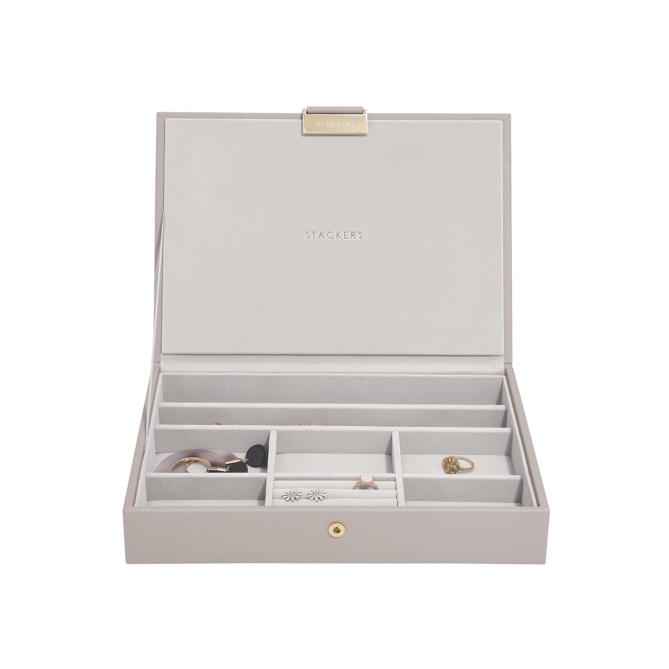 Stackers Taupe Raffia Classic Jewellery Box Lid