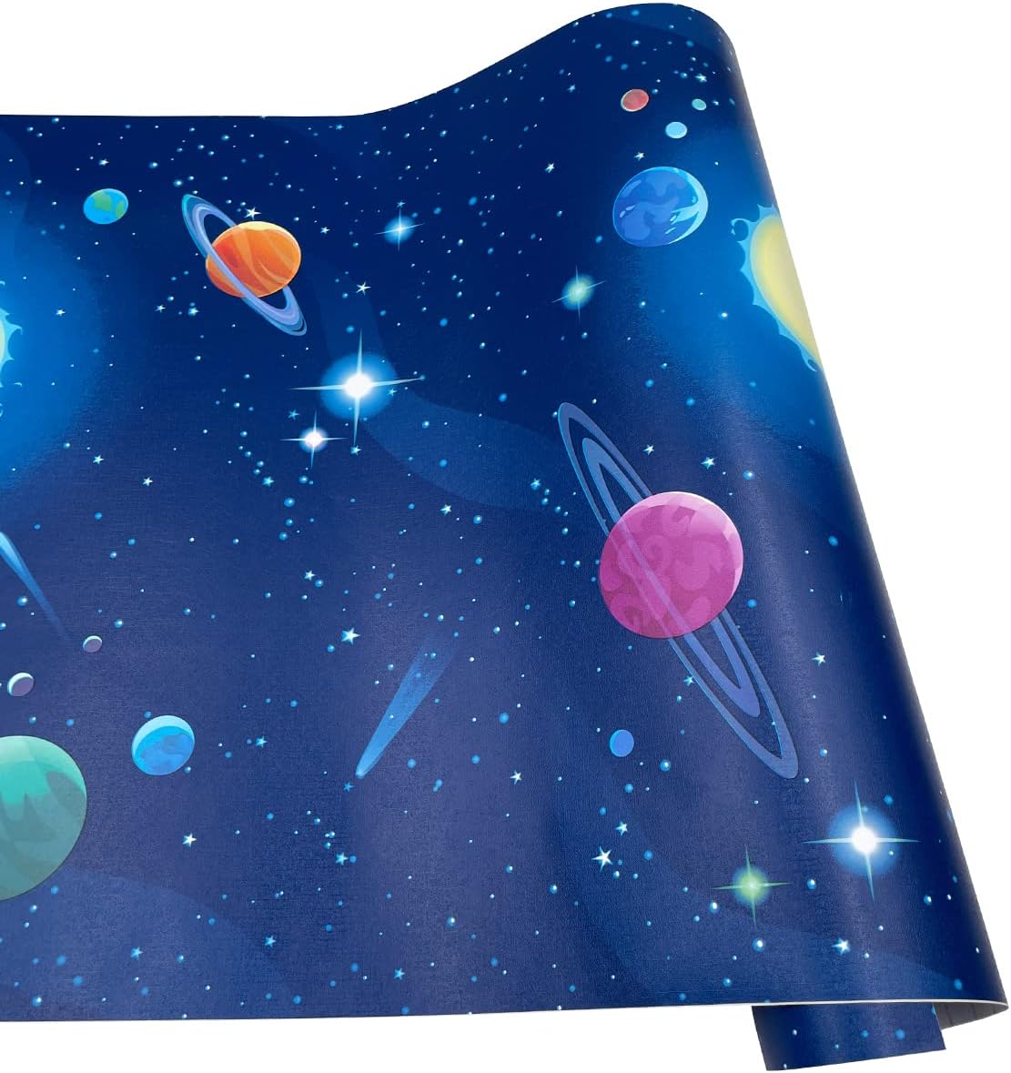 Shelf Liner Universe Galaxy Self-Adhesive Drawer Paper Cartoon Wall Decor Kids Room Study Desk 118x17.7 Inch