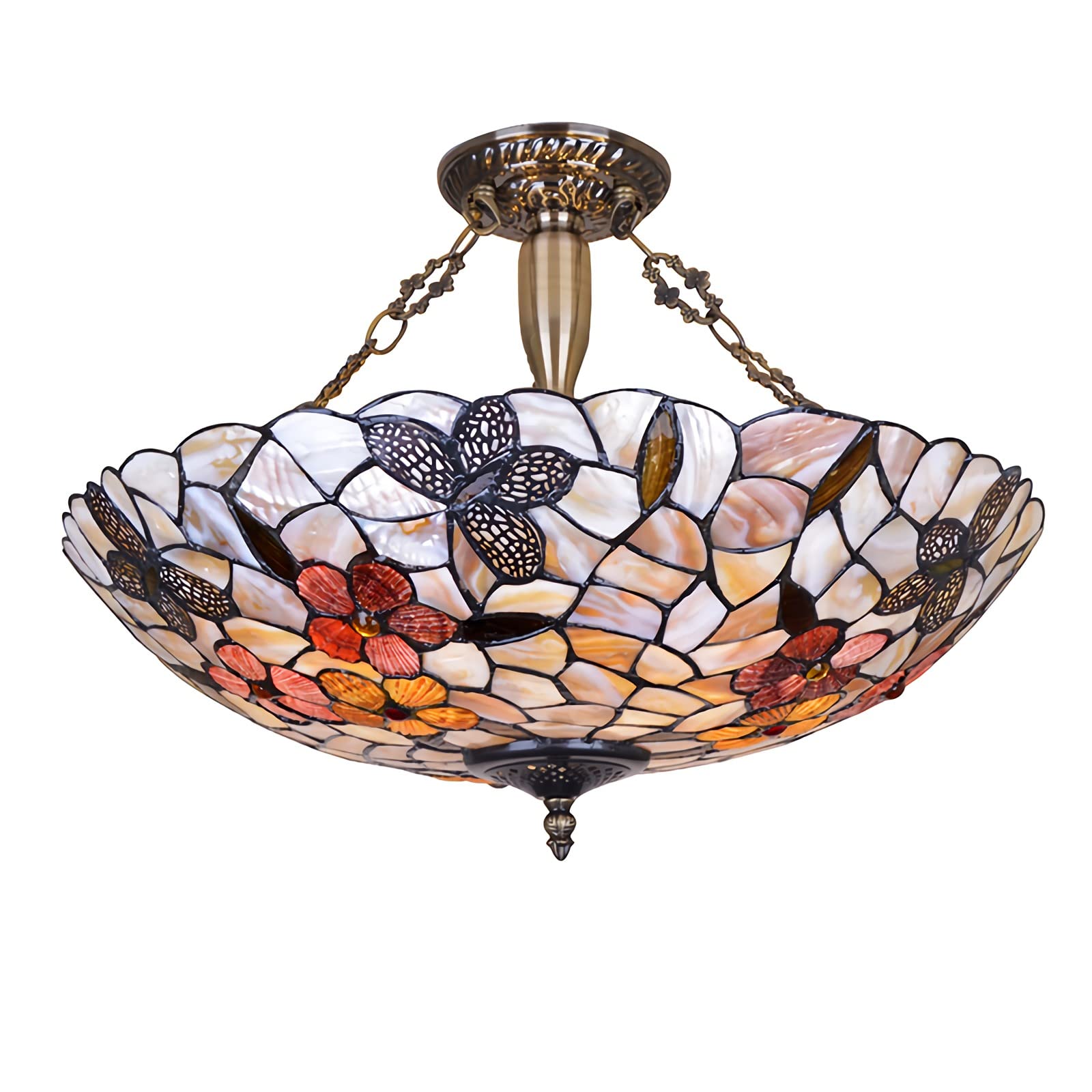 Plafonnier papillon style Tiffany pour éclairage tamisé du salon et chambre