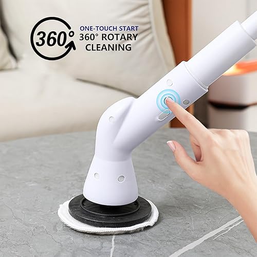 Miniatura 4 de tumgatte Depuradores eléctricos avanzados, depuradores giratorios duraderos con mango largo, fregadores giratorios eléctricos inalámbricos con