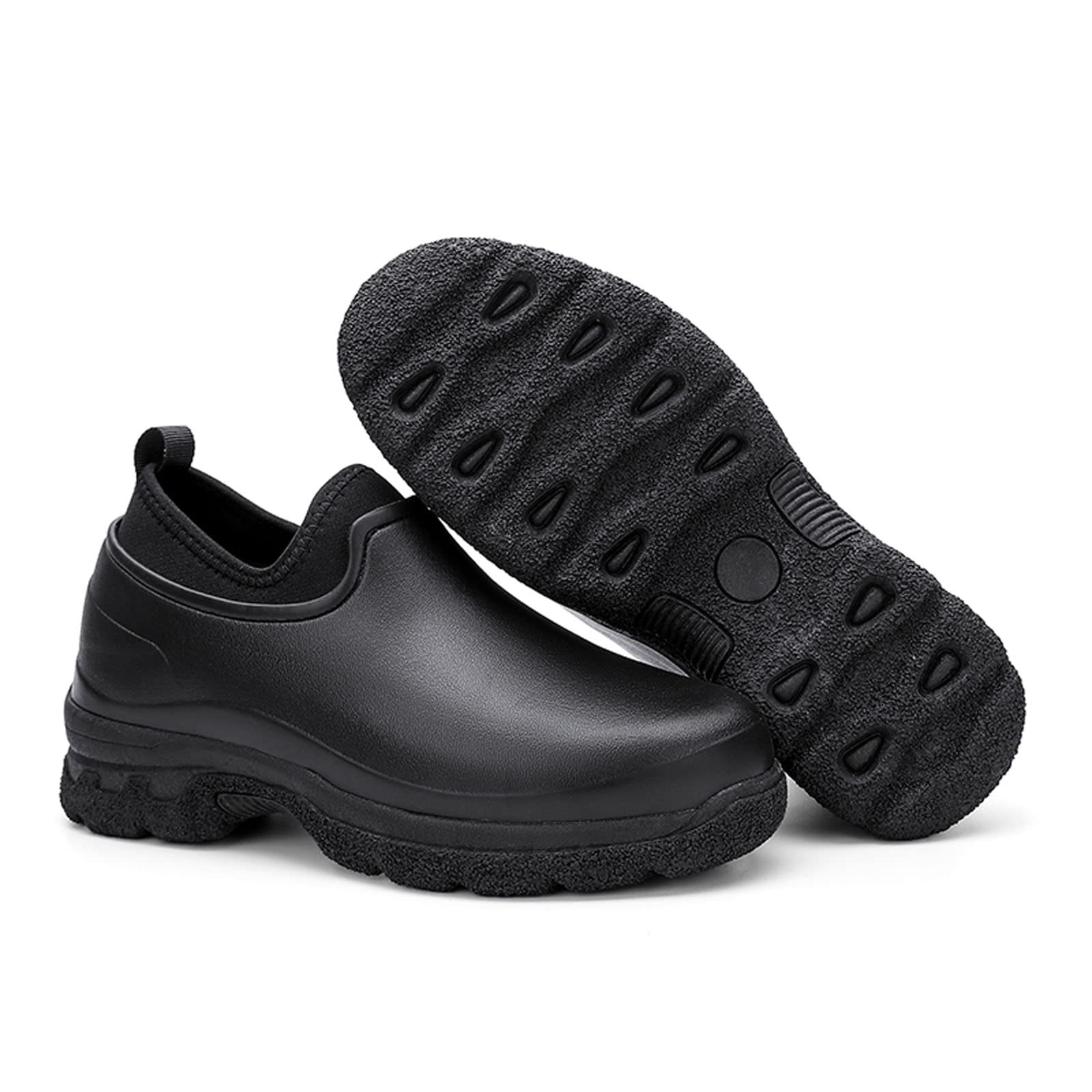 Meidiastra Mens Womens Chef Clogs Slip Oil Resistant Kitchen Work Shoes Slip On Nurse Shoes Indoor Outdoor Garden Clogs Work Shoes Black 39