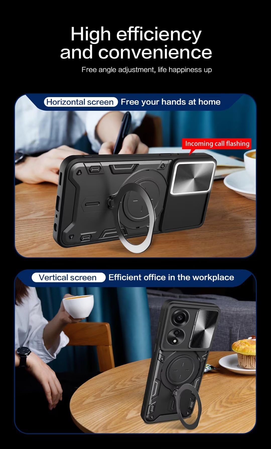 HidWee Cover Copatibile con OPPO A38 4G Cover, Custodia Anti
