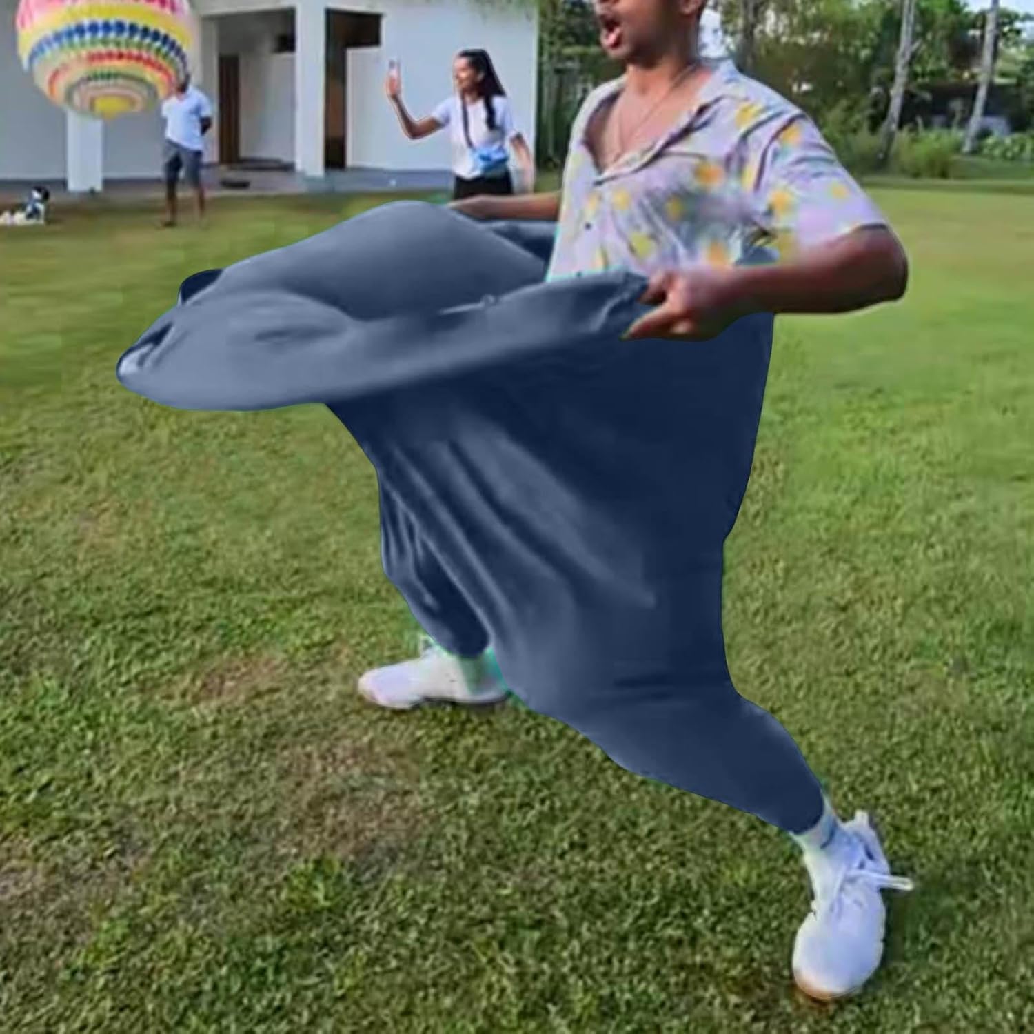 Pantalon de jeu de grand-mère portable, pantalon de jeu amusant et géant extensible avec 4 balles rebondissantes, pantalon de grand-mère pour fête de famille, soirée de jeux