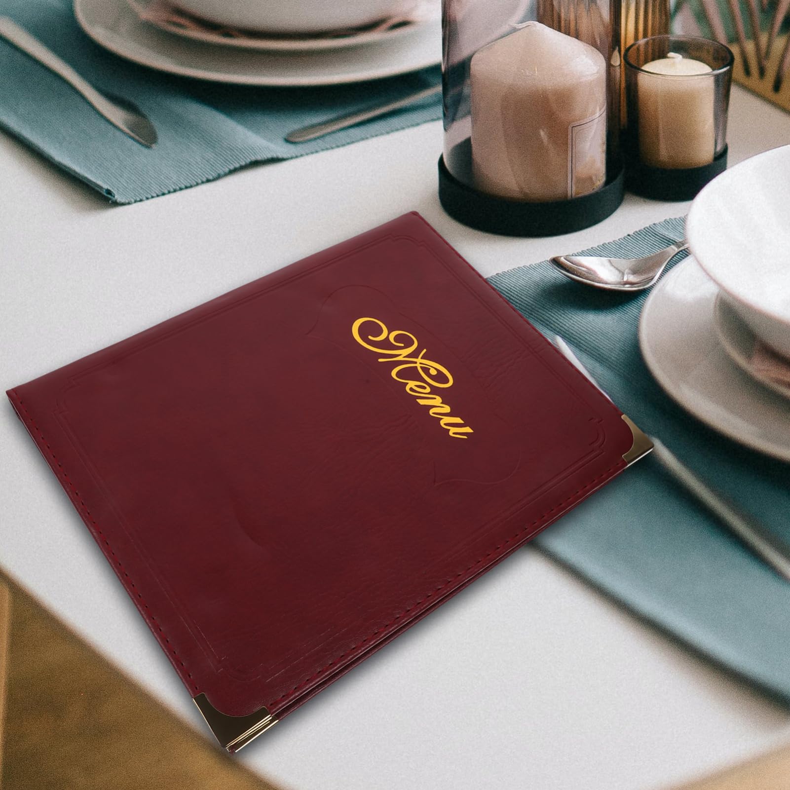 Carpeta de Menú de Restaurante A4 de Cuero Diseño Transparente para Uso Conveniente y Exhibición de Contenido en Bares y Restaurantes