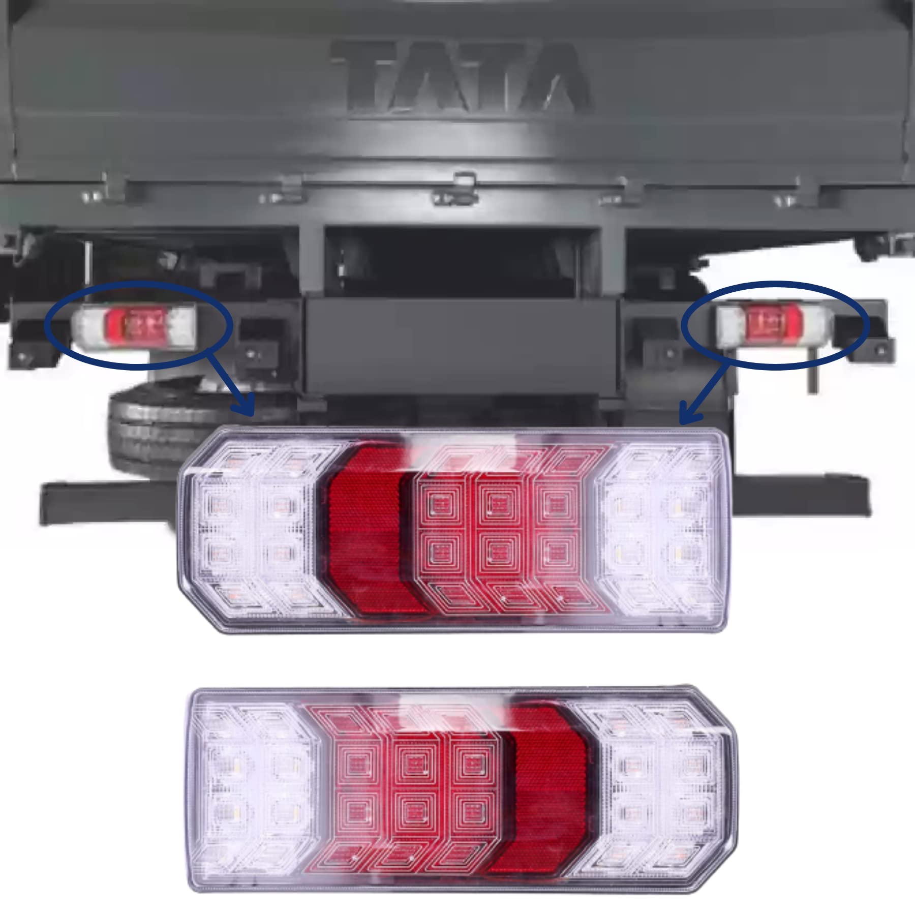 AllPartsSource Super Bright LED Tail-Light Assembly for TATA LPT 4825 and Signa 4825 TBS