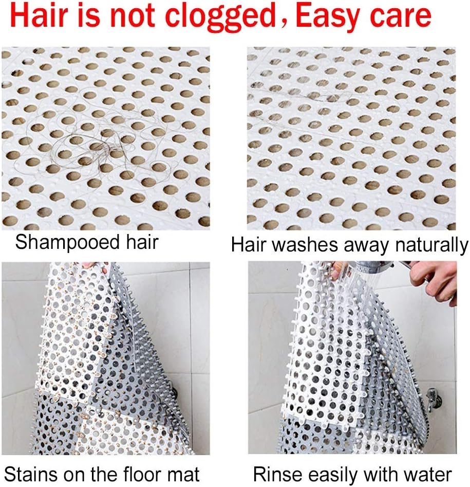 Bathroom Non-Slip Mat Anti-Fall Shower Room Foot Pad Large Hand Washing Bathroom Carpet WC Waterproof Mat, 30x30cm, 1cm Thick ALGFree (Color : C, Size : 8PCS)