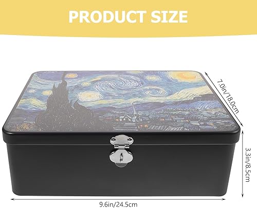 Miniatura 4 de Caja de lata de almacenamiento de estilo retro con cerradura, contenedores de hojalata vintage para aperitivos de joyería, lata de almacenamiento de