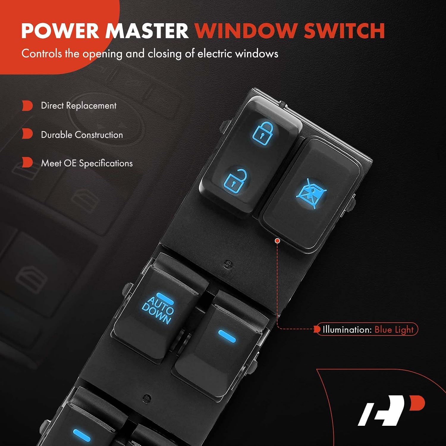 A-Premium - Front Left Driver Side - Master Power Window Switch - Compatible with Kia Sportage 2011-2016 L4 2.0L 2.4L - Replace# 93570-3W000