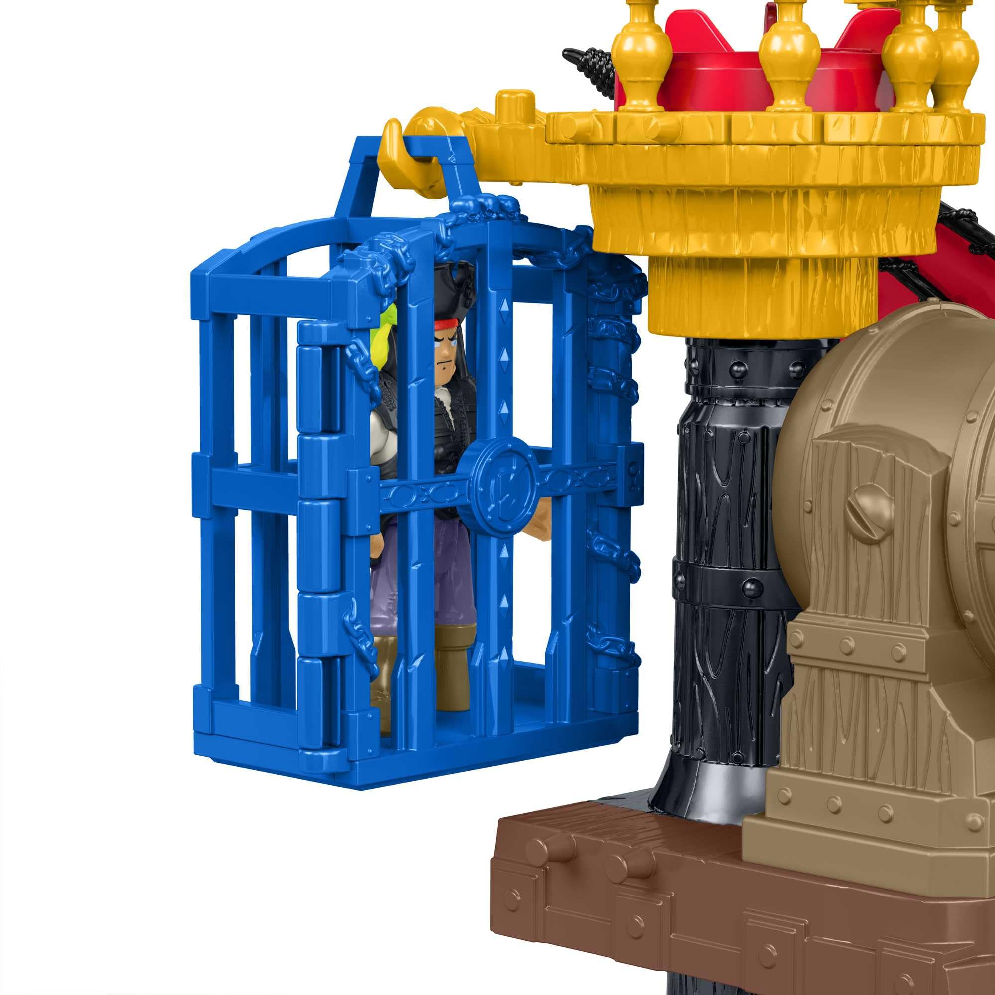Fisher-Price Imaginext - Squalo-Nave dei Pirati, playset a tema nave e e squalo con 2 personaggi pirata con spade, palle di cannone e accessori, giocattolo per bambini, 3+ anni, HGN68