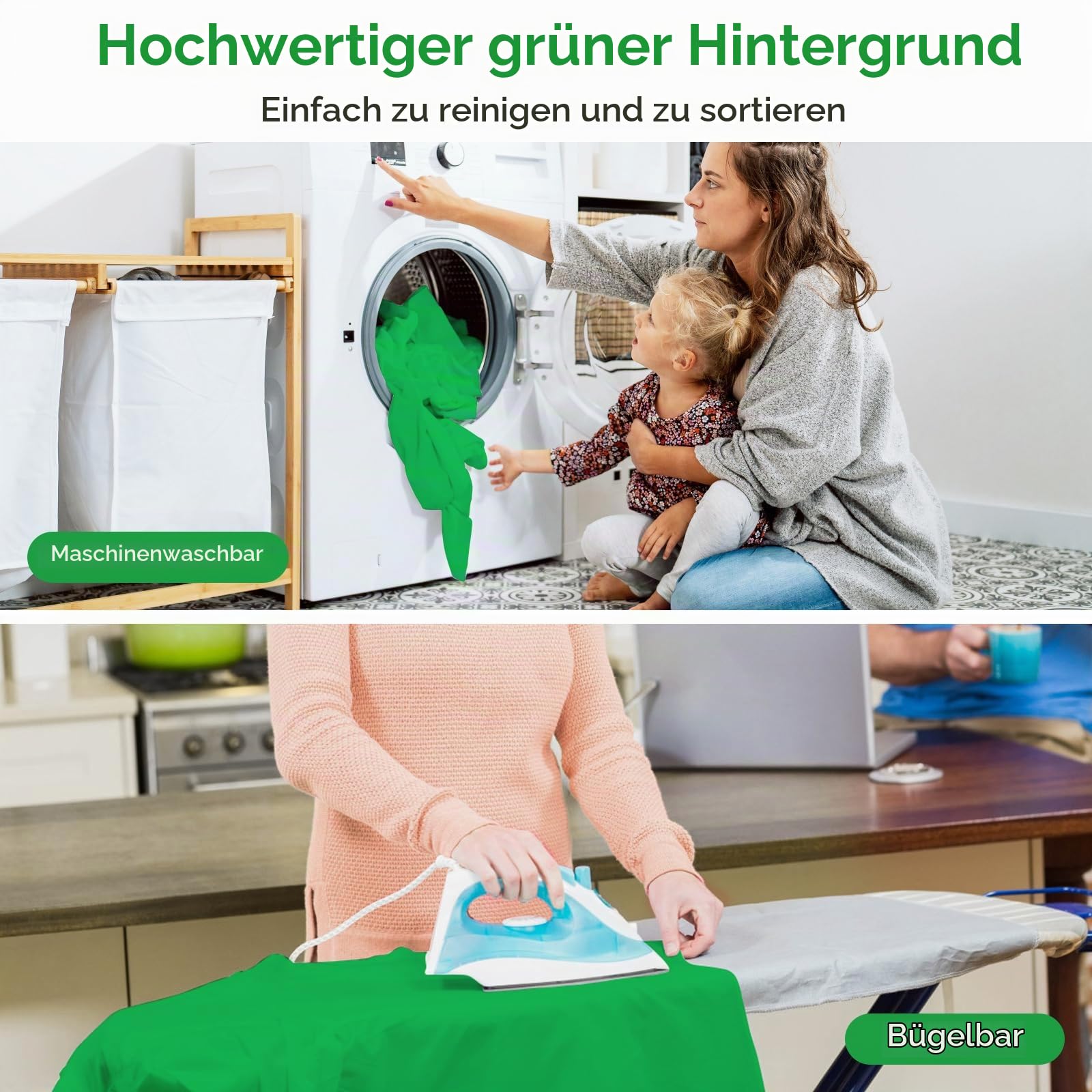 Greenscreen mit Ständer 2 x 2 m, Upgraded Fotografie Hintergrund Ständer mit Chromakey Fotohintergrund für YouTube Video Fotostudio Streaming Gaming TikTok