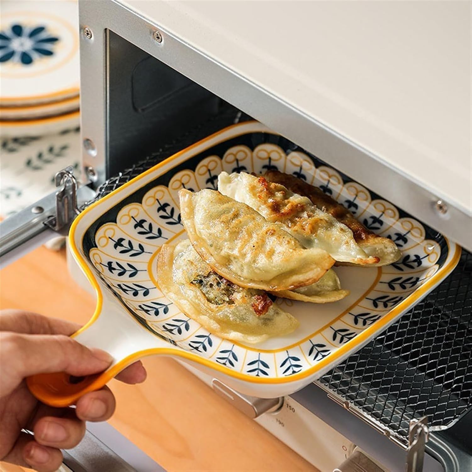 Lasagna Pans High-grade Breakfast Plate Creative Dish Household Ceramic Snack Dinner Prepared Vegetables Oven Handle Baking for Baking Cake