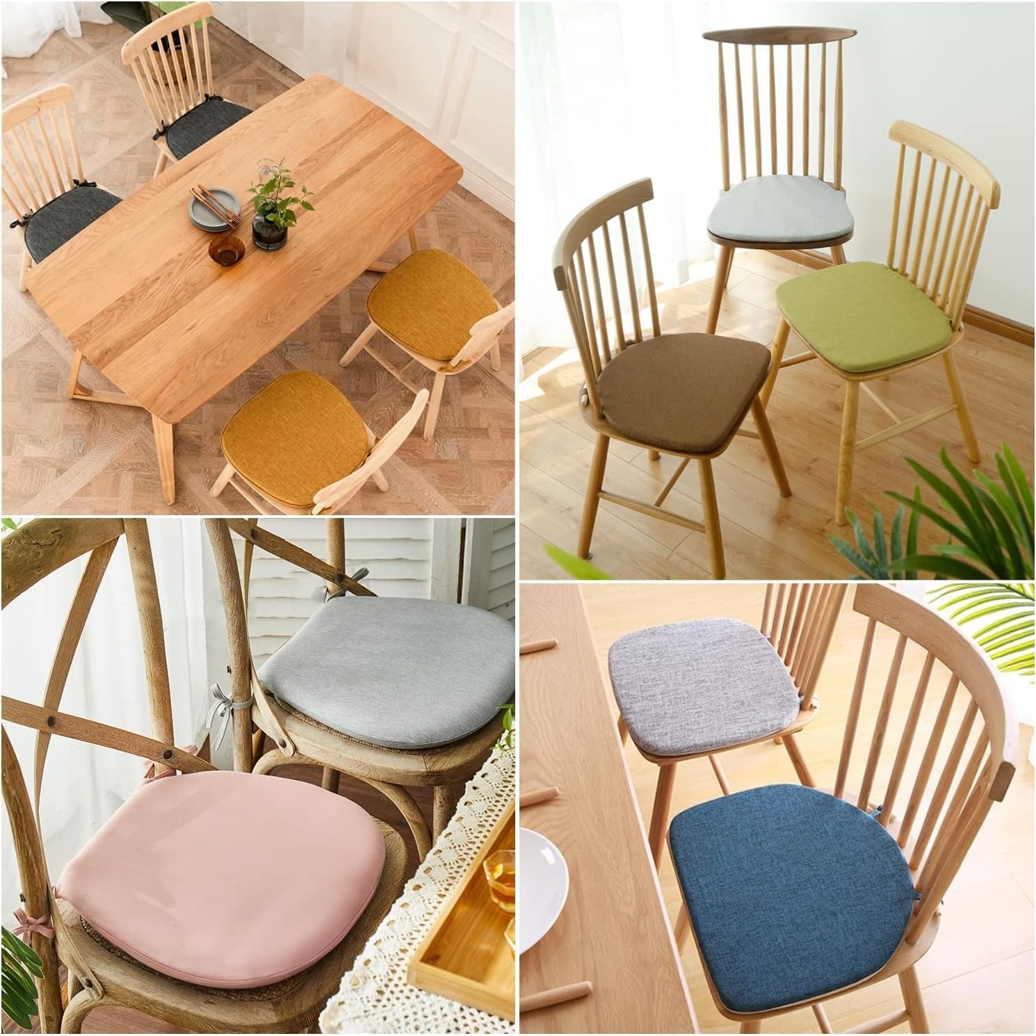 Cuscini per Sedie Cucina Memory Foam Antiscivolo 40x38x5cm 4 Pezzi