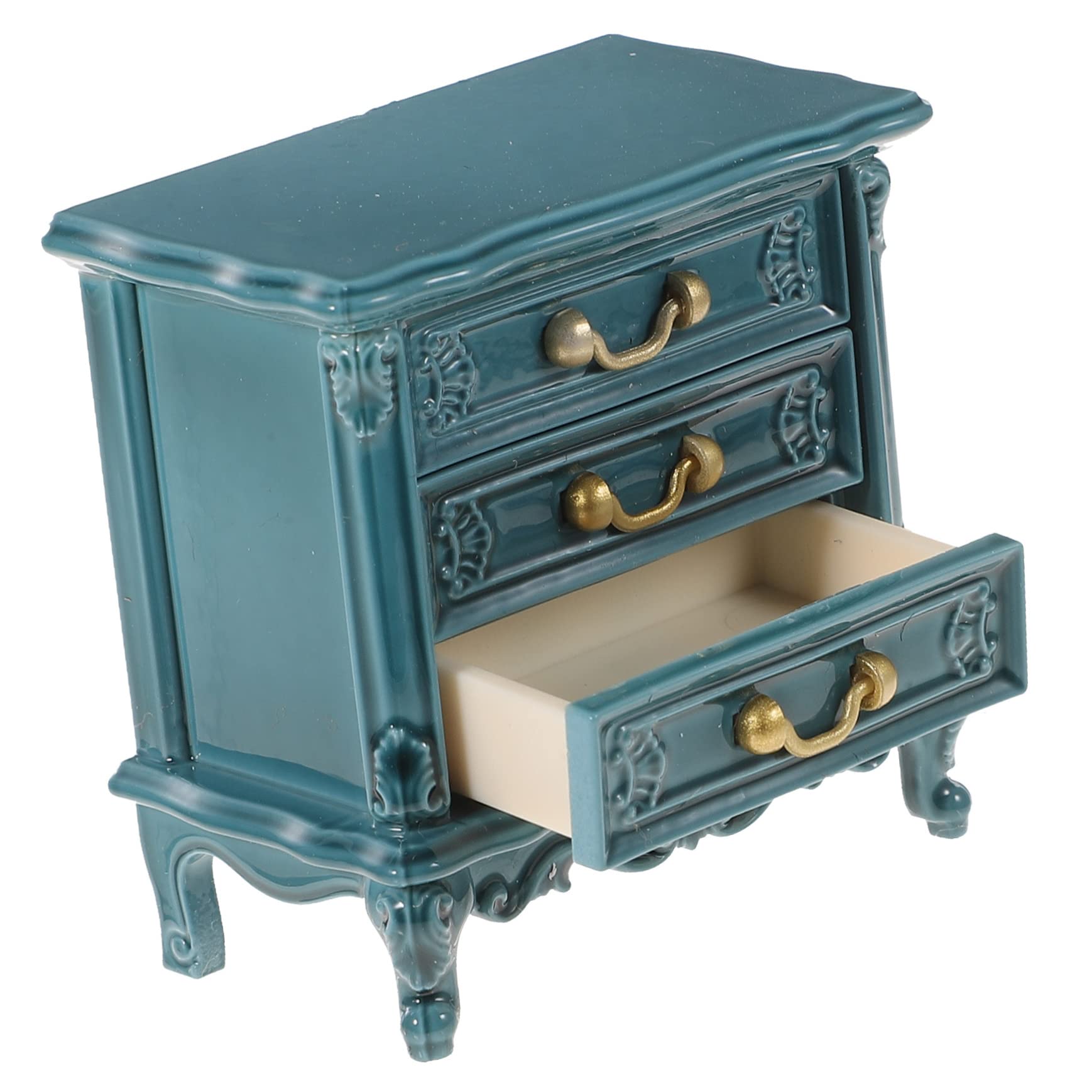 Toyvian mini chest of drawers miniature furniture toy miniature dollhouse furniture Doll Display Cabinet doll dresser kids book rack mini house decor Small animals child wooden Small house