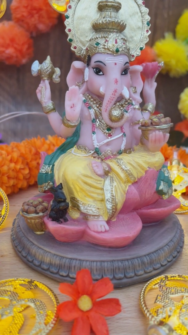 Estatua de Dios Hindu Ganesha 6.8 pulgadas miniatura 7