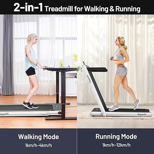 Miniatura 3 de GYMAX Almohadilla para caminar, pantalla LED dual 2 en 1, caminadora para debajo del escritorio para el hogar con control remoto y aplicación