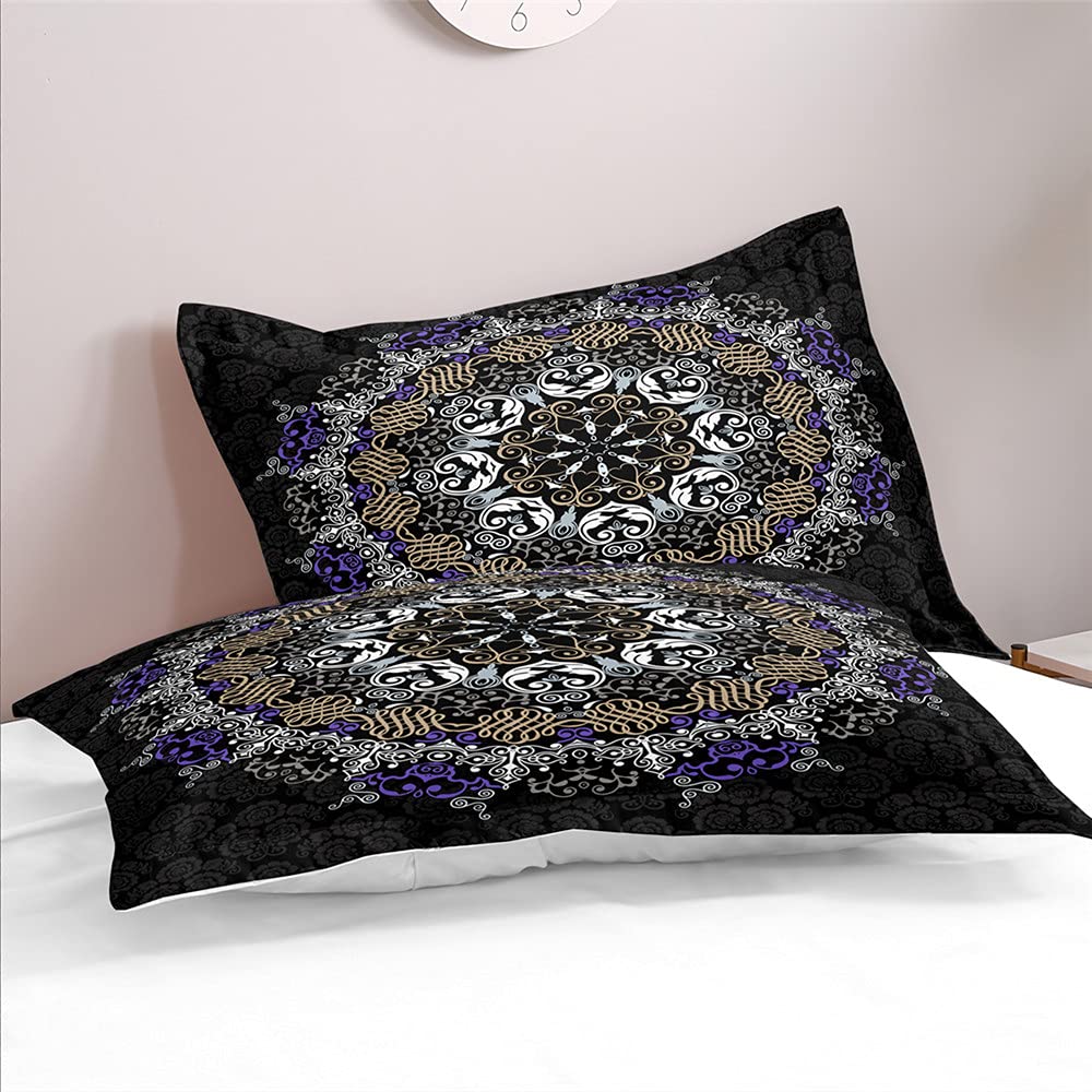 Copripiumino Letto Matrimoniale 220x240 Cm – Set 3 Pezzi Reversibile Stile Bohemien In Microfibra Morbida