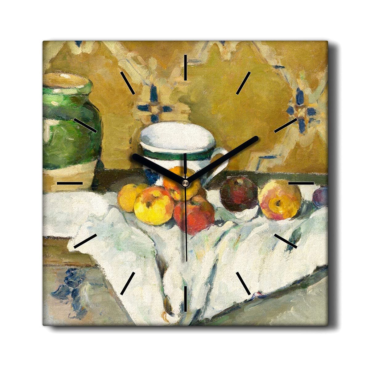 Horloge sur Toile Silencieuse pour Salon 30x30 Déco Murale Sans Bruit