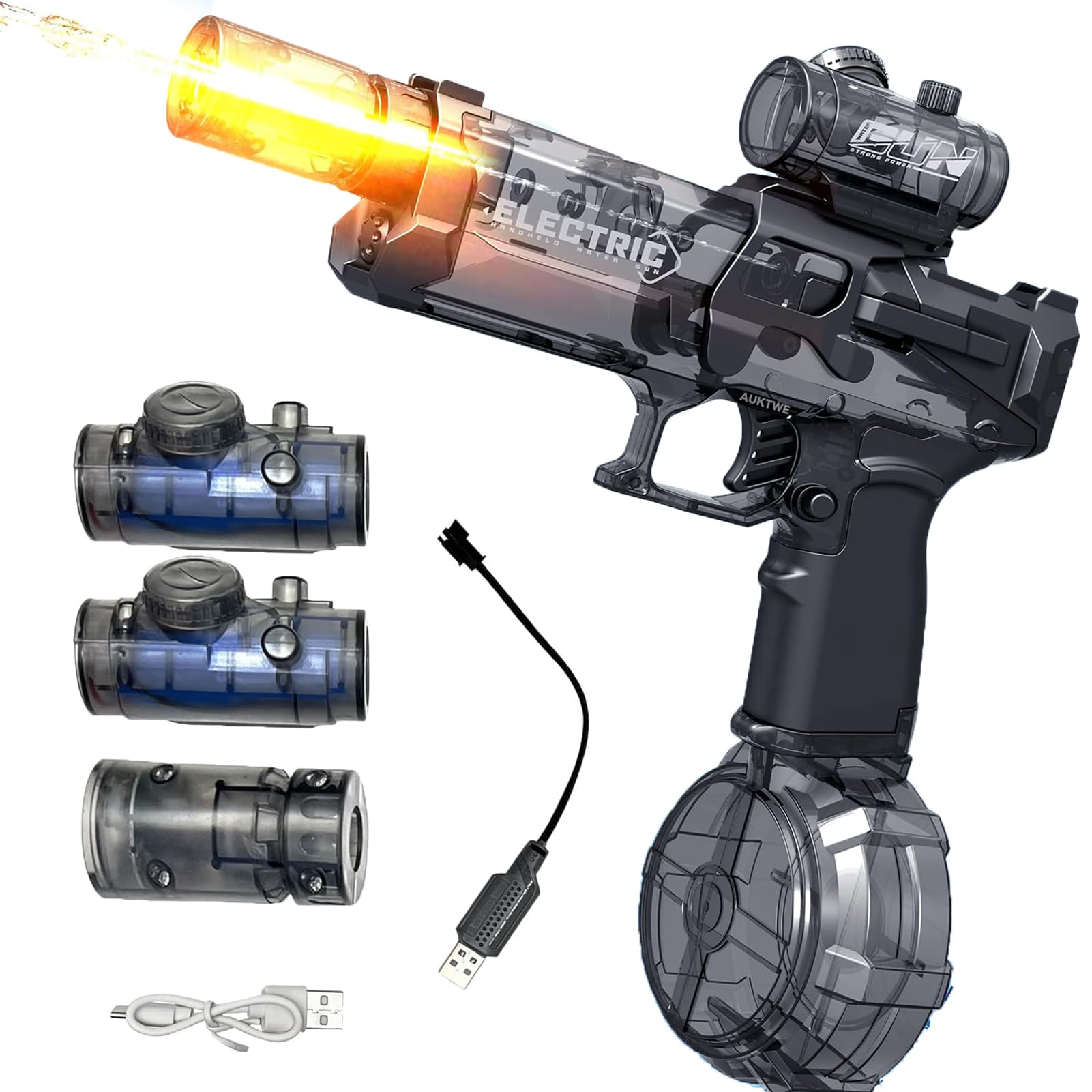 Pistola De Agua Eléctrica Con Luz LED – 500 Ml De Capacidad Y 10 M De Alcance – Batería Recargable – Ideal Para Fiestas Y Verano