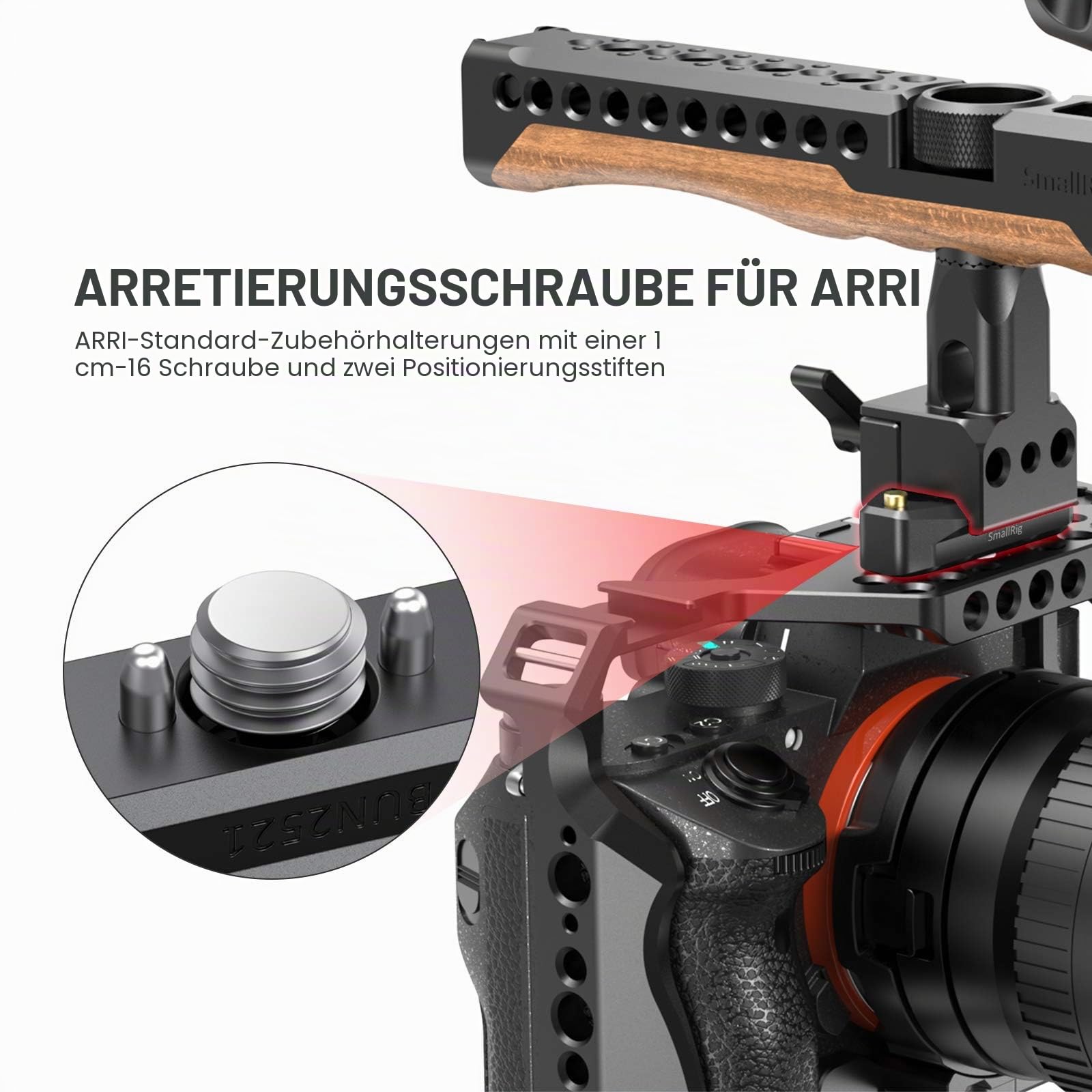 SMALLRIG NATO Rail (48mm) NATO Schiene mit Feststellschraube für ARRI Standard - BUN2521B