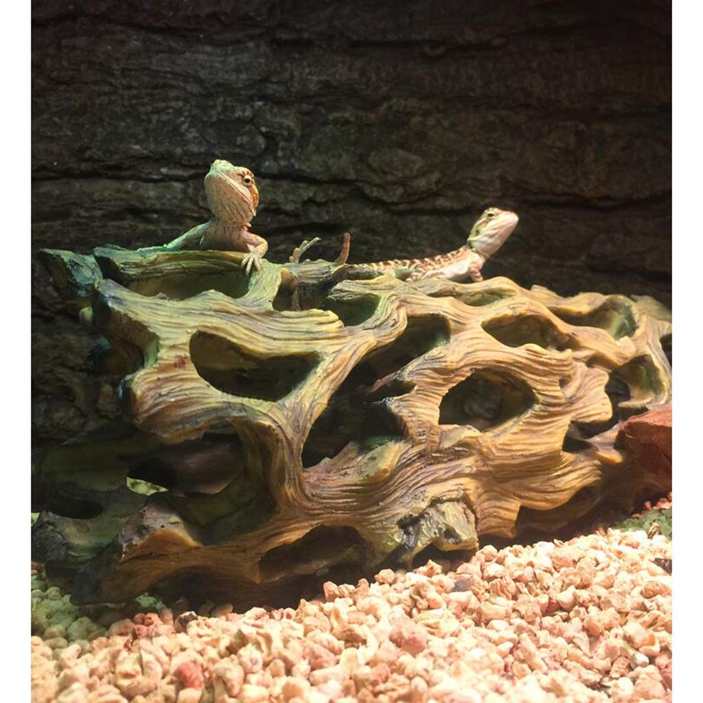 Escondite de reptiles con agujero para árbol, caja de cueva para reptiles, decoración de esquina de hábitat, escondites de tortugas, lagartos y serpientes, accesorios para cajas de reptiles, adornos