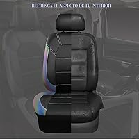 Vista 6 de CAR PASS Fundas de cuero para asientos de automóvil, cubierta universal deportiva para automóvil con esponja compuesta de 5mm