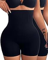 Sliot Cinta modeladora feminina para controle abdominal, cinta modeladora para o corpo feminino, shorts modeladores de cintura alta (preto (2 peças), tamanhos GG-XGG)