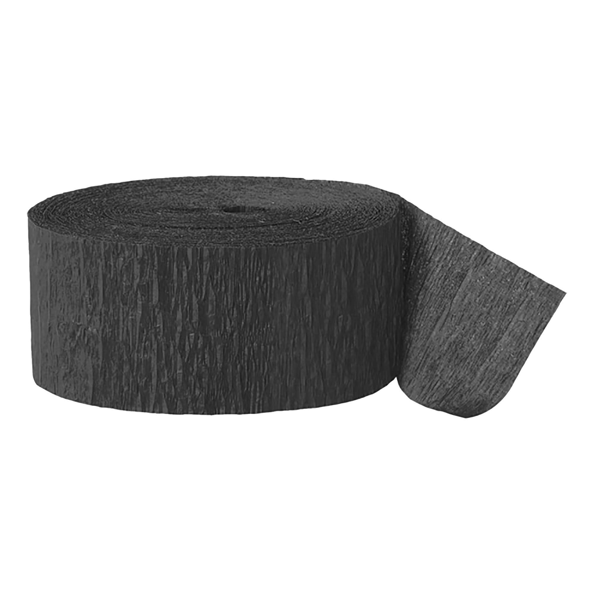 Unique Party Crepe Streamer Roll (81ft) (One Size) (Black)