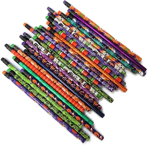 Miniatura 4 de Recuerdos de fiesta de Halloween lápices, cuadernos, borradores, anillos de araña, bolsas de golosinas (paquete de 24)