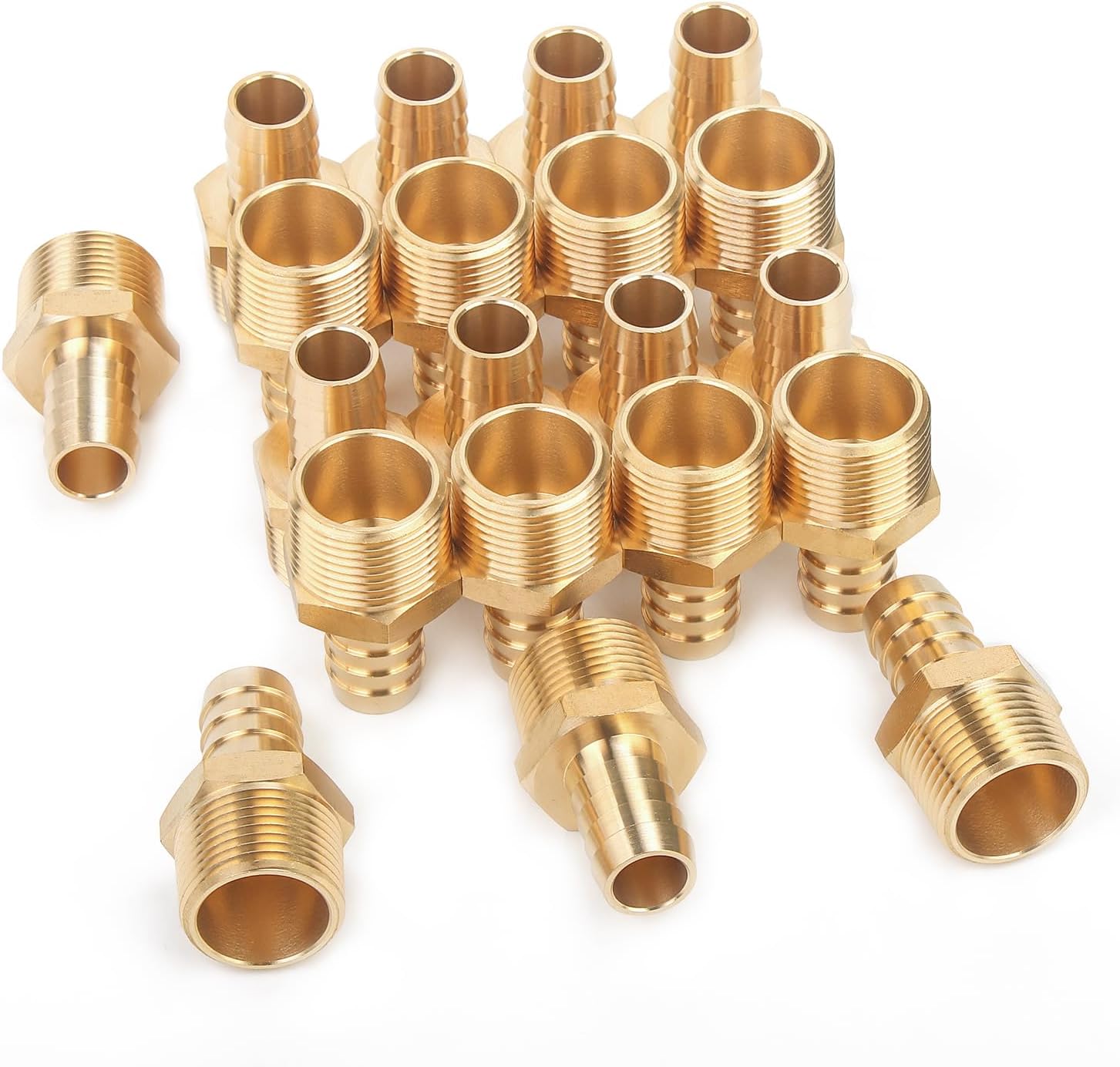 LTWFITTING Brass Barb Fitting Coupler/Connector 5/8-Inch Hose ID x 3/4-Inch Male NPT Vehicle Fuel System Heater System (Pack of 20)