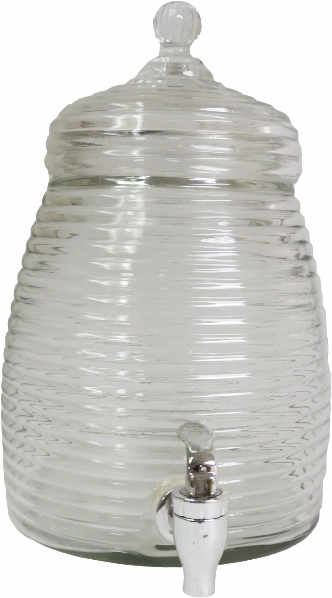 VMI Housewares G-01997 Beehive Beverage Dispenser, 5-Liter,Clear Glass
