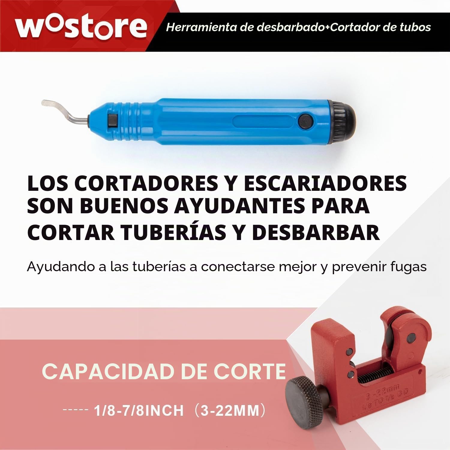 Wostore Kit Profesional de línea de Freno para bengalas Individuales, Dobles (SAE) y bengalas de Burbujas (ISO) con Cortador de Tubos, escariador de Tubo para 3/16-5/8 Pulgadas, 7 tamaños