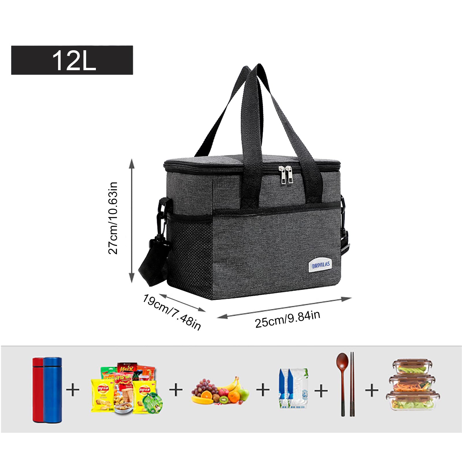 Sac à Lunch Isotherme JIMACRO 16L - Grand Et Pliable Pour Pique-nique, Bureau Ou Voyage