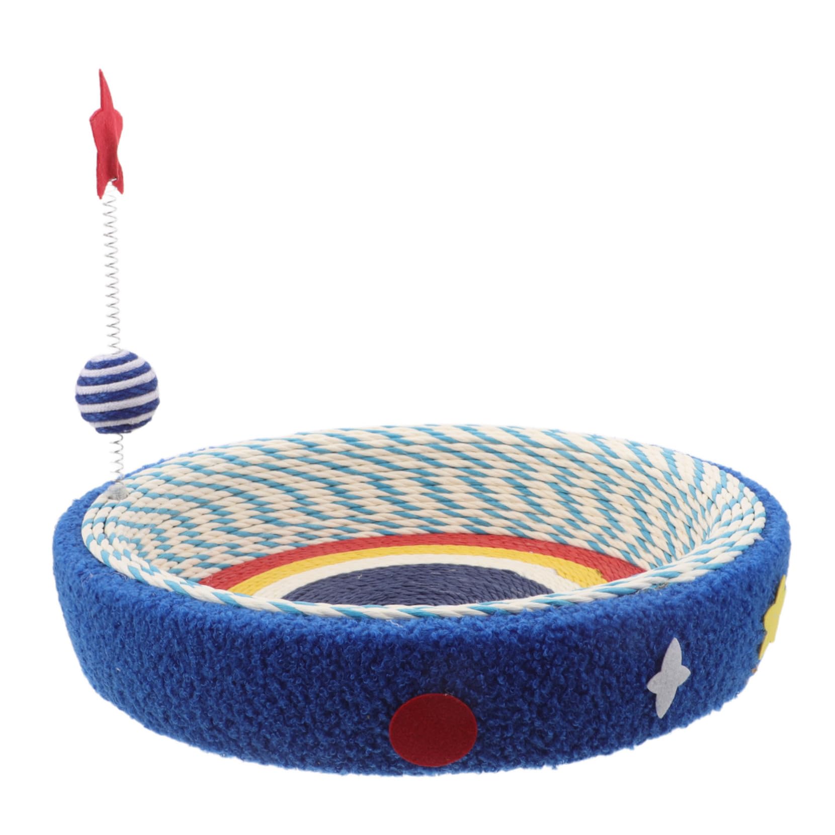 TOYANDONA Griffoir Rond pour Chat avec Coussin Et Gamelle Design Étoilé pour Intérieur Et Compact pour Protéger Meubles Et Satisfaire Instinct